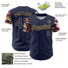 Laden Sie das Bild in den Galerie-Viewer, Custom Navy Old Gold Red-White Digital Camo Two Tone Authentic Baseball Jersey