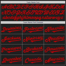 Laden Sie das Bild in den Galerie-Viewer, Custom Black Red Two Tone Authentic Baseball Jersey