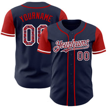 Laden Sie das Bild in den Galerie-Viewer, Custom Navy Camo Red-White Authentic Two Tone Baseball Jersey