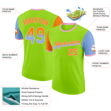 Laden Sie das Bild in den Galerie-Viewer, Custom Neon Green Bay Orange Light Blue-Light Pink Gradient Two Tone Performance T-Shirt