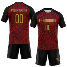 Загрузить изображение в средство просмотра галереи, Custom Crimson Old Gold-Black Lightning Sublimation Volleyball Uniform Jersey