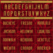 Загрузить изображение в средство просмотра галереи, Custom Crimson Old Gold-Black Lightning Sublimation Volleyball Uniform Jersey