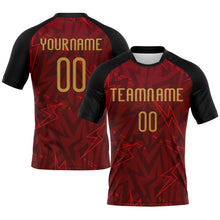 Загрузить изображение в средство просмотра галереи, Custom Crimson Old Gold-Black Lightning Sublimation Volleyball Uniform Jersey