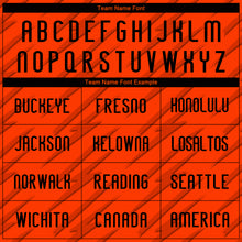 Laden Sie das Bild in den Galerie-Viewer, Custom Orange Black Line Sublimation Volleyball Uniform Jersey