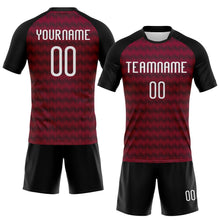 Загрузить изображение в средство просмотра галереи, Custom Maroon White-Black Geometric Shape Sublimation Volleyball Uniform Jersey