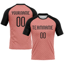 Load image into Gallery viewer, Custom Light Pink Black-White Geometric Shape Sublimation Volleyball Uniform Jersey