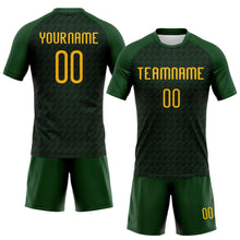 Load image into Gallery viewer, Custom Green Gold Geometric Shape Sublimation Volleyball Uniform Jersey