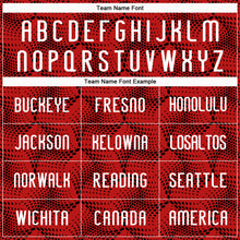 Load image into Gallery viewer, Custom Red White-Black Geometric Shape Sublimation Volleyball Uniform Jersey