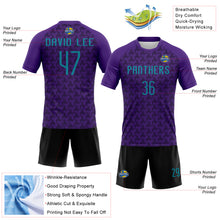 Charger l'image dans la galerie, Custom Purple Teal-Black Geometric Shape Sublimation Volleyball Uniform Jersey