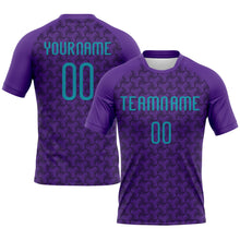 Charger l'image dans la galerie, Custom Purple Teal-Black Geometric Shape Sublimation Volleyball Uniform Jersey