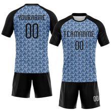 Charger l'image dans la galerie, Custom Light Blue Black-White Geometric Shape Sublimation Volleyball Uniform Jersey
