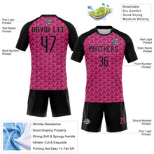Load image into Gallery viewer, Custom Pink Black Geometric Shape Sublimation Volleyball Uniform Jersey
