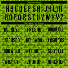 Load image into Gallery viewer, Custom Neon Green Black Geometric Shape Sublimation Volleyball Uniform Jersey