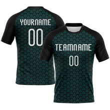 Charger l'image dans la galerie, Custom Teal White-Black Geometric Shape Sublimation Volleyball Uniform Jersey