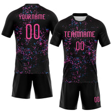 Загрузить изображение в средство просмотра галереи, Custom Black Pink-Light Blue Abstract Fragment Art Sublimation Volleyball Uniform Jersey