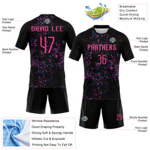 Загрузить изображение в средство просмотра галереи, Custom Black Pink-Light Blue Abstract Fragment Art Sublimation Volleyball Uniform Jersey