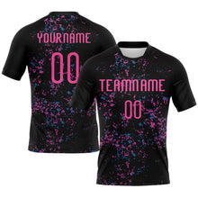 Загрузить изображение в средство просмотра галереи, Custom Black Pink-Light Blue Abstract Fragment Art Sublimation Volleyball Uniform Jersey