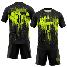Загрузить изображение в средство просмотра галереи, Custom Black Neon Green Dripping Splatter Art Sublimation Volleyball Uniform Jersey