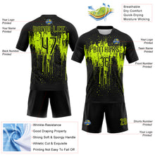 Загрузить изображение в средство просмотра галереи, Custom Black Neon Green Dripping Splatter Art Sublimation Volleyball Uniform Jersey