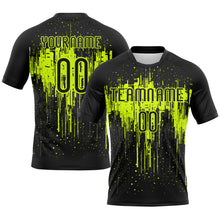 Загрузить изображение в средство просмотра галереи, Custom Black Neon Green Dripping Splatter Art Sublimation Volleyball Uniform Jersey