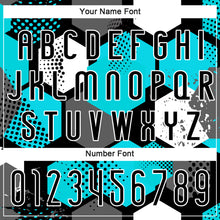 Загрузить изображение в средство просмотра галереи, Custom Black Aqua-White Geometric Shape Sublimation Volleyball Uniform Jersey