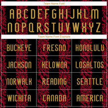 Laden Sie das Bild in den Galerie-Viewer, Custom Black Old Gold-Red Abstract Shape Sublimation Volleyball Uniform Jersey