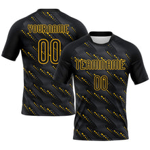Laden Sie das Bild in den Galerie-Viewer, Custom Black Gold Geometric Shape Sublimation Volleyball Uniform Jersey