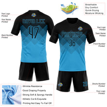 Загрузить изображение в средство просмотра галереи, Custom Sky Blue Black Geometric Shape Sublimation Volleyball Uniform Jersey