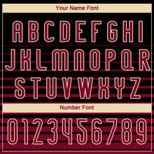 Laden Sie das Bild in den Galerie-Viewer, Custom Black Maroon-Cream Pinstripe Fade Fashion Sublimation Volleyball Uniform Jersey