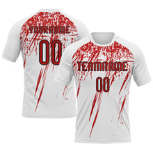 Загрузить изображение в средство просмотра галереи, Custom White Red-Black Splash Sublimation Volleyball Uniform Jersey