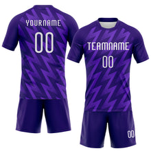 Charger l'image dans la galerie, Custom Purple White Zigzag Shape Sublimation Volleyball Uniform Jersey