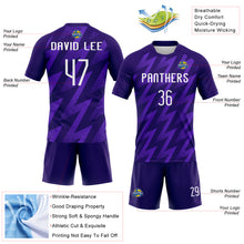 Charger l'image dans la galerie, Custom Purple White Zigzag Shape Sublimation Volleyball Uniform Jersey