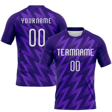 Charger l'image dans la galerie, Custom Purple White Zigzag Shape Sublimation Volleyball Uniform Jersey