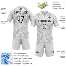 Загрузить изображение в средство просмотра галереи, Custom White Black-Gray Abstract Shape Sublimation Volleyball Uniform Jersey
