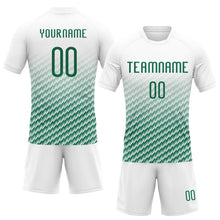 Загрузить изображение в средство просмотра галереи, Custom White Kelly Green Geometric Shape Sublimation Volleyball Uniform Jersey