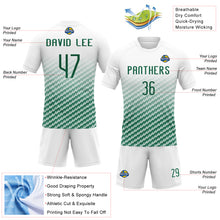 Загрузить изображение в средство просмотра галереи, Custom White Kelly Green Geometric Shape Sublimation Volleyball Uniform Jersey