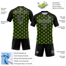 Загрузить изображение в средство просмотра галереи, Custom Black White-Neon Green Geometric Shape Sublimation Volleyball Uniform Jersey