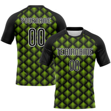Загрузить изображение в средство просмотра галереи, Custom Black White-Neon Green Geometric Shape Sublimation Volleyball Uniform Jersey