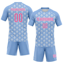 Charger l'image dans la galerie, Custom Light Blue Pink-White Geometric Shape Sublimation Volleyball Uniform Jersey