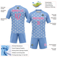 Charger l'image dans la galerie, Custom Light Blue Pink-White Geometric Shape Sublimation Volleyball Uniform Jersey