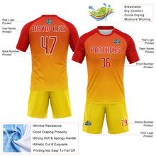 Laden Sie das Bild in den Galerie-Viewer, Custom Yellow Red-White Geometric Shape Sublimation Volleyball Uniform Jersey
