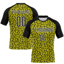 Charger l'image dans la galerie, Custom Light Yellow Black-White Geometric Shape Sublimation Volleyball Uniform Jersey