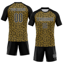 Charger l'image dans la galerie, Custom Old Gold Black-White Geometric Shape Sublimation Volleyball Uniform Jersey