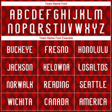 Load image into Gallery viewer, Custom Red White-Black Geometric Shape Sublimation Volleyball Uniform Jersey