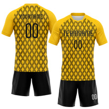 Загрузить изображение в средство просмотра галереи, Custom Yellow Black-White Geometric Shape Sublimation Volleyball Uniform Jersey