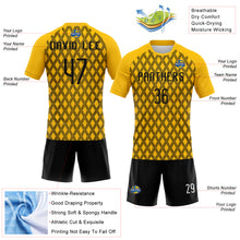 Загрузить изображение в средство просмотра галереи, Custom Yellow Black-White Geometric Shape Sublimation Volleyball Uniform Jersey