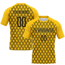 Загрузить изображение в средство просмотра галереи, Custom Yellow Black-White Geometric Shape Sublimation Volleyball Uniform Jersey