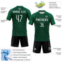 Load image into Gallery viewer, Custom Kelly Green White-Black Geometric Shape Sublimation Volleyball Uniform Jersey