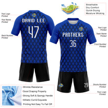 Загрузить изображение в средство просмотра галереи, Custom Thunder Blue White-Black Geometric Shape Sublimation Volleyball Uniform Jersey