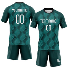 Загрузить изображение в средство просмотра галереи, Custom Midnight Green White-Black Geometric Shape Sublimation Volleyball Uniform Jersey